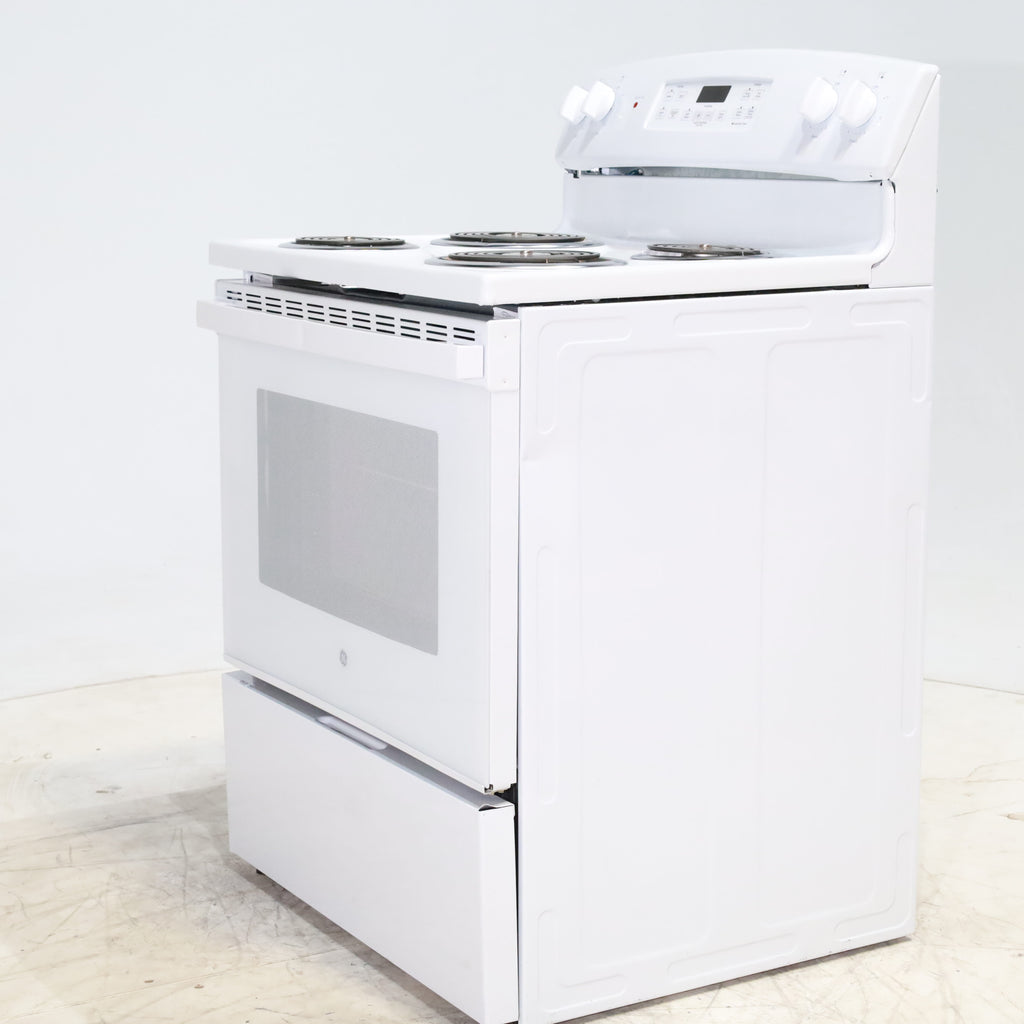 Pictures of White GE 5.0 cu. ft. Freestanding 4 Heating Element Electric Range with Dual Element Baking - Scratch & Dent - Minor - Neu Appliance Outlet - Discount Appliance Outlet in Austin, Tx