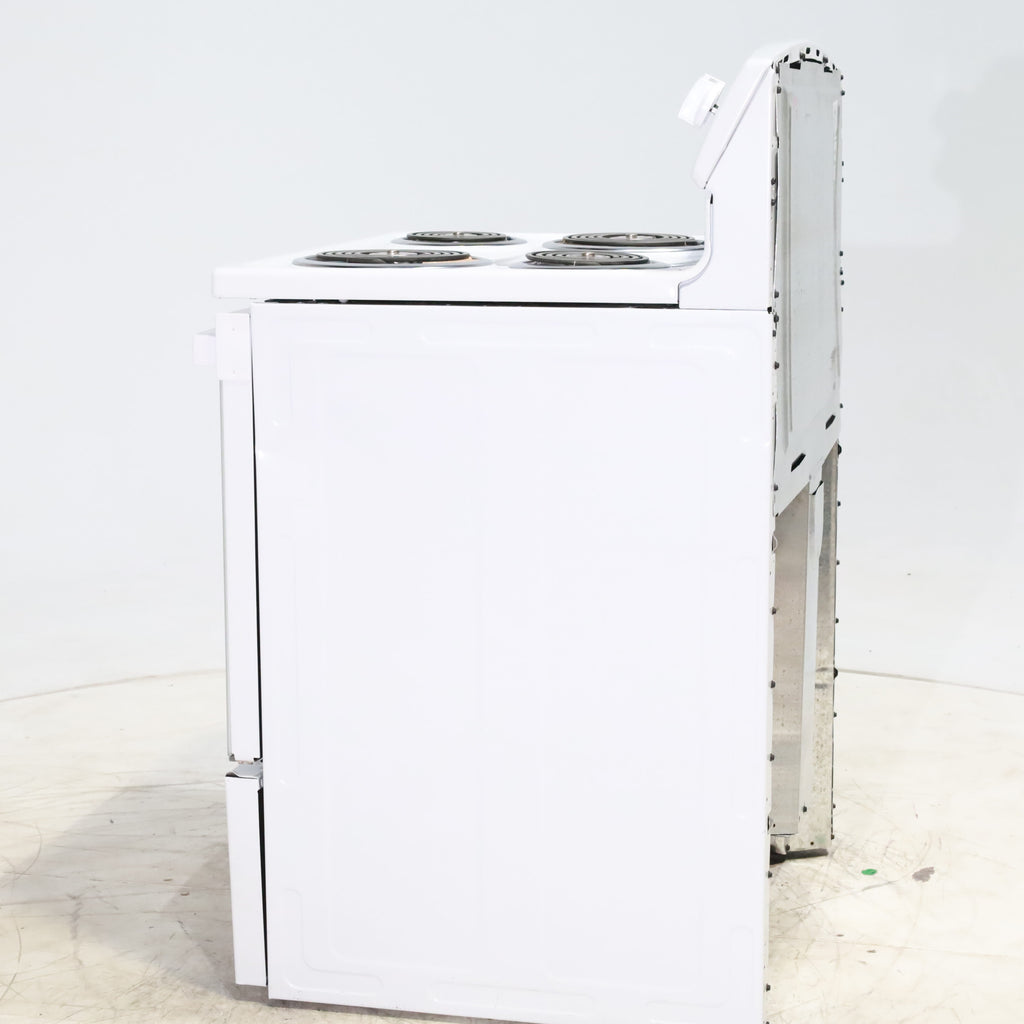 Pictures of White GE 5.0 cu. ft. Freestanding 4 Heating Element Electric Range with Dual Element Baking - Scratch & Dent - Minor - Neu Appliance Outlet - Discount Appliance Outlet in Austin, Tx
