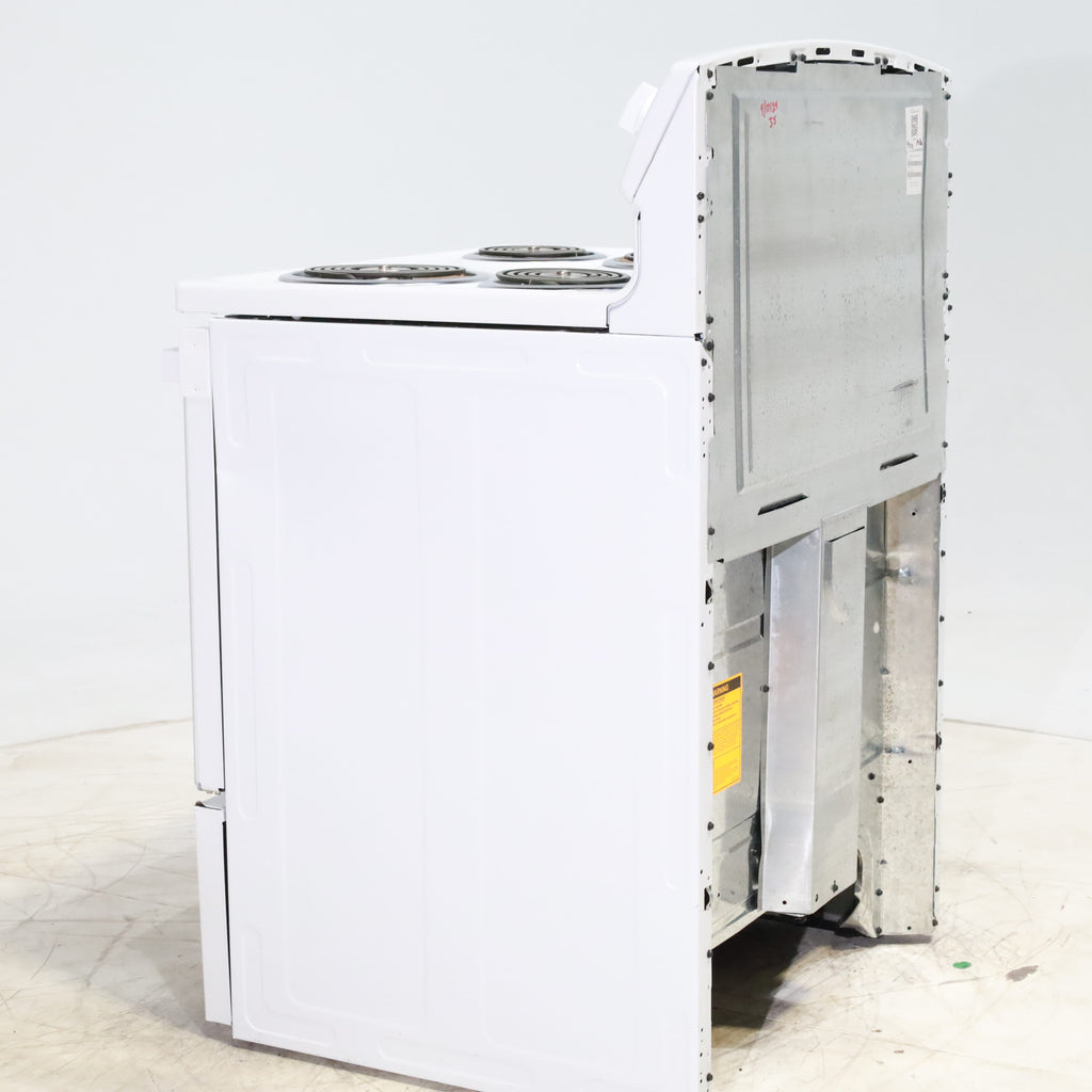 Pictures of White GE 5.0 cu. ft. Freestanding 4 Heating Element Electric Range with Dual Element Baking - Scratch & Dent - Minor - Neu Appliance Outlet - Discount Appliance Outlet in Austin, Tx