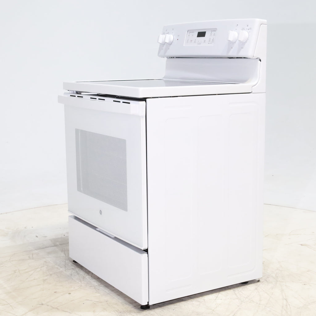 Pictures of White GE 5.3 cu. ft. 4 Element Freestanding Electric Range with Dual Element Baking - Scratch & Dent - Minor - Neu Appliance Outlet - Discount Appliance Outlet in Austin, Tx