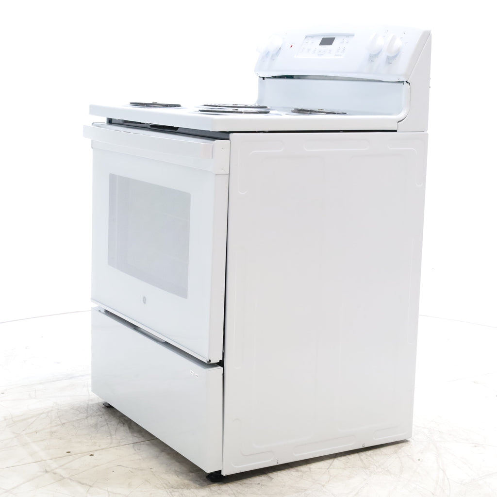 Pictures of White GE 5.0 cu. ft. Freestanding 4 Heating Element Electric Range with Dual Element Baking - Scratch & Dent - Minor - Neu Appliance Outlet - Discount Appliance Outlet in Austin, Tx