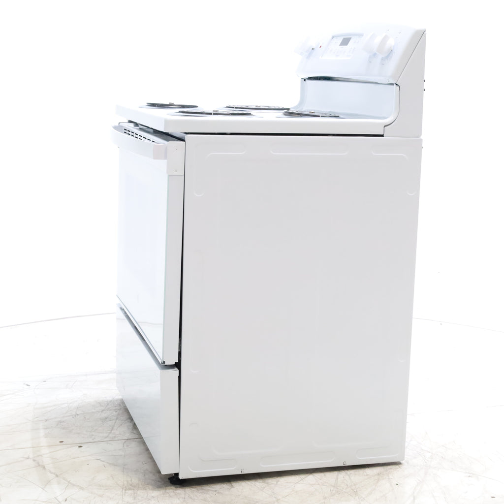 Pictures of White GE 5.0 cu. ft. Freestanding 4 Heating Element Electric Range with Dual Element Baking - Scratch & Dent - Minor - Neu Appliance Outlet - Discount Appliance Outlet in Austin, Tx