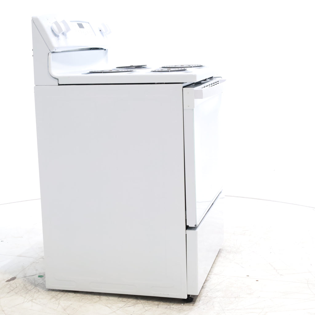 Pictures of White GE 5.0 cu. ft. Freestanding 4 Heating Element Electric Range with Dual Element Baking - Scratch & Dent - Minor - Neu Appliance Outlet - Discount Appliance Outlet in Austin, Tx