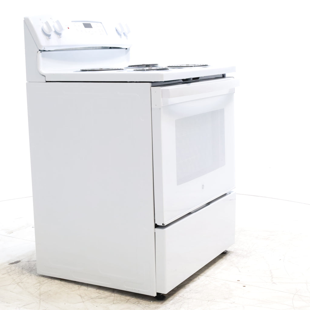 Pictures of White GE 5.0 cu. ft. Freestanding 4 Heating Element Electric Range with Dual Element Baking - Scratch & Dent - Minor - Neu Appliance Outlet - Discount Appliance Outlet in Austin, Tx