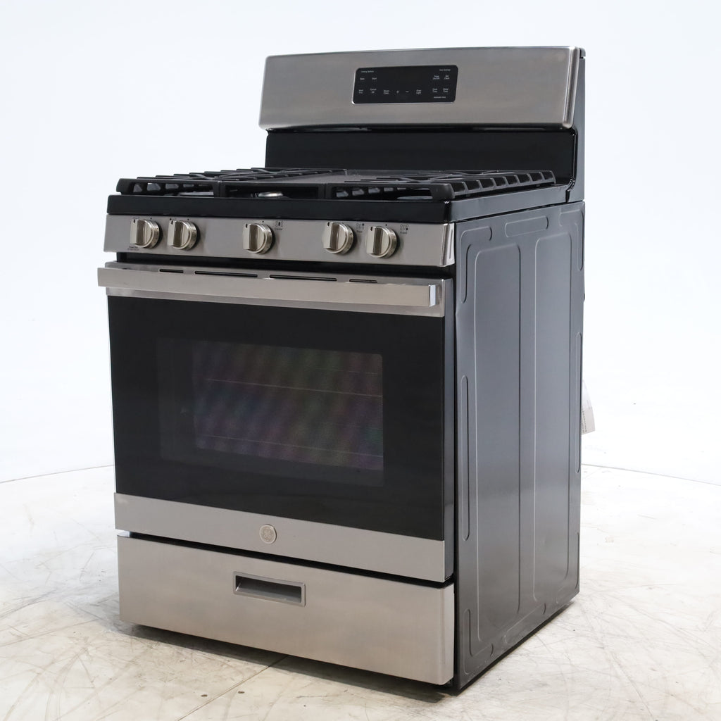 Pictures of Stainless Steel GE 5.0 cu. ft. Freestanding 5 Burner Gas Range with Cast-Iron Grates - Scratch & Dent - Minor - Neu Appliance Outlet - Discount Appliance Outlet in Austin, Tx