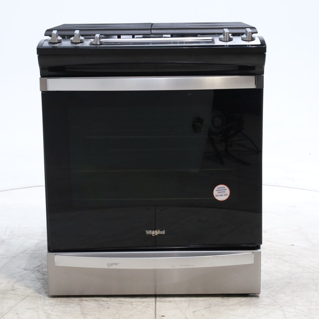 Pictures of Fingerprint Resistant Stainless Steel Whirlpool 5.8 cu. ft. 5 Burner Gas Slide In Range with Air Fry - Scratch & Dent - Moderate - Neu Appliance Outlet - Discount Appliance Outlet in Austin, Tx