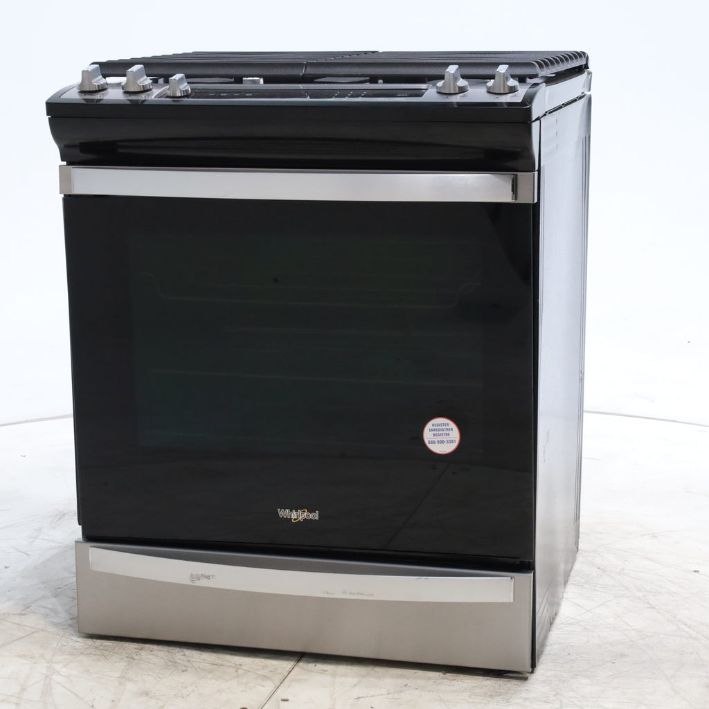 Pictures of Fingerprint Resistant Stainless Steel Whirlpool 5.8 cu. ft. 5 Burner Gas Slide In Range with Air Fry - Scratch & Dent - Moderate - Neu Appliance Outlet - Discount Appliance Outlet in Austin, Tx