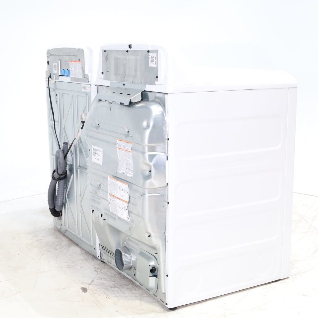 Pictures of GE 4.5 cu. ft. Capacity Washer with Stainless Steel Basket, Cold Plus and Wash Boost and GE 7.4 cu. ft. Capacity Electric Dryer with Up To 120 ft. Venting and Sensor Dry - Scratch & Dent - Minor | Moderate - Neu Appliance Outlet - Discount Appliance Outlet in Austin, Tx