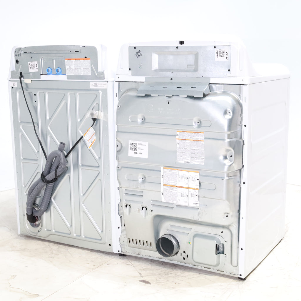 Pictures of GE 4.5 cu. ft. Capacity Washer with Stainless Steel Basket, Cold Plus and Wash Boost and GE 7.4 cu. ft. Capacity Electric Dryer with Up To 120 ft. Venting and Sensor Dry - Scratch & Dent - Minor | Moderate - Neu Appliance Outlet - Discount Appliance Outlet in Austin, Tx