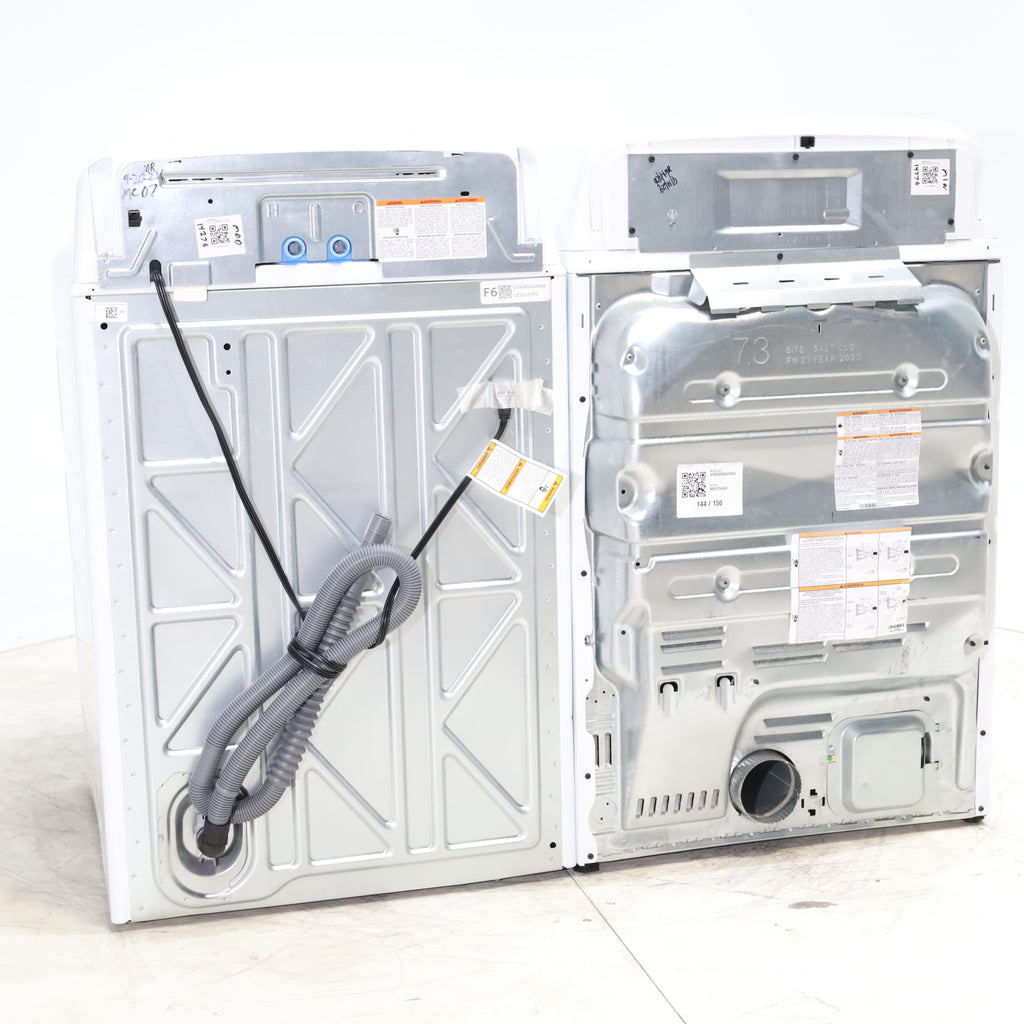 Pictures of GE 4.5 cu. ft. Capacity Washer with Stainless Steel Basket, Cold Plus and Wash Boost and GE 7.4 cu. ft. Capacity Electric Dryer with Up To 120 ft. Venting and Sensor Dry - Scratch & Dent - Minor | Moderate - Neu Appliance Outlet - Discount Appliance Outlet in Austin, Tx