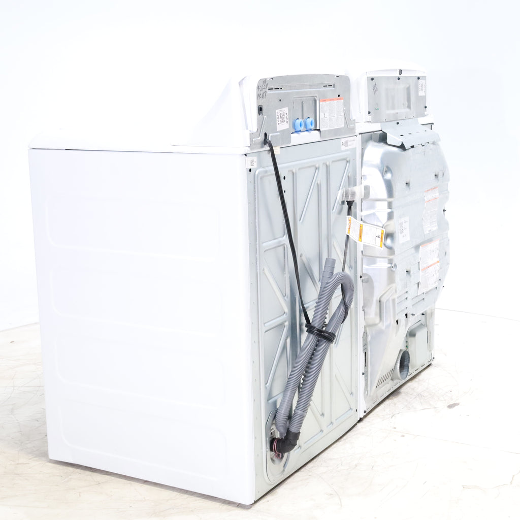 Pictures of GE 4.5 cu. ft. Capacity Washer with Stainless Steel Basket, Cold Plus and Wash Boost and GE 7.4 cu. ft. Capacity Electric Dryer with Up To 120 ft. Venting and Sensor Dry - Scratch & Dent - Minor | Moderate - Neu Appliance Outlet - Discount Appliance Outlet in Austin, Tx