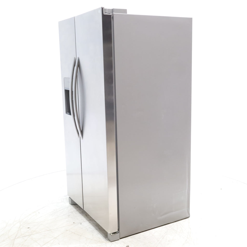 Pictures of Stainless Steel ENERGY STAR Frigidaire 25.6 cu. ft. Side by Side Refrigerator with Exterior Water and Ice Dispenser - Scratch & Dent - Minor - Neu Appliance Outlet - Discount Appliance Outlet in Austin, Tx