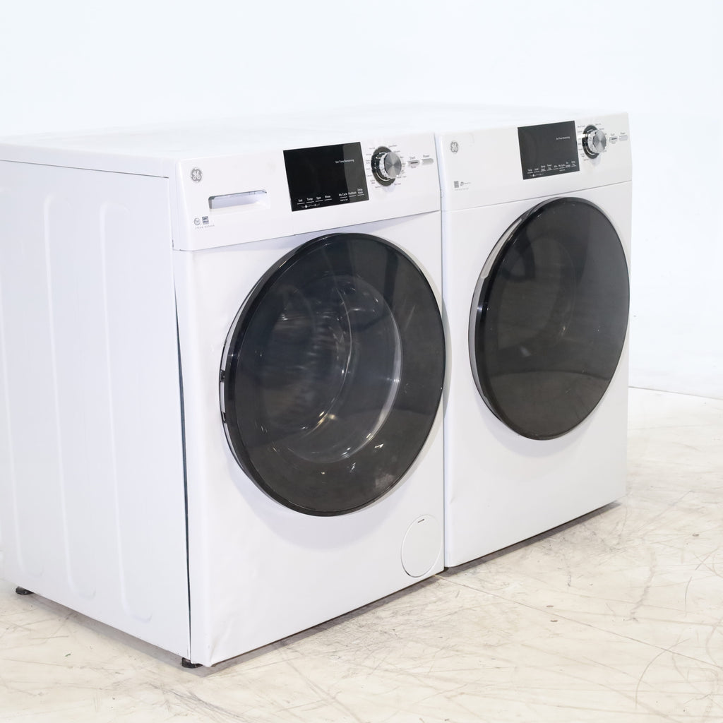 Pictures of Compact 24 in. Wide GE ENERGY STAR 2.4 cu. ft. Front Load Steam Washing Machine with 1400 RPM Spin Speed and Frontload Vented WiFi Capable ENERGY STAR 4.3 cu. ft. Electric Dryer with Stainless Steel Basket - Scratch & Dent - Moderate - Neu Appliance Outlet - Discount Appliance Outlet in Austin, Tx