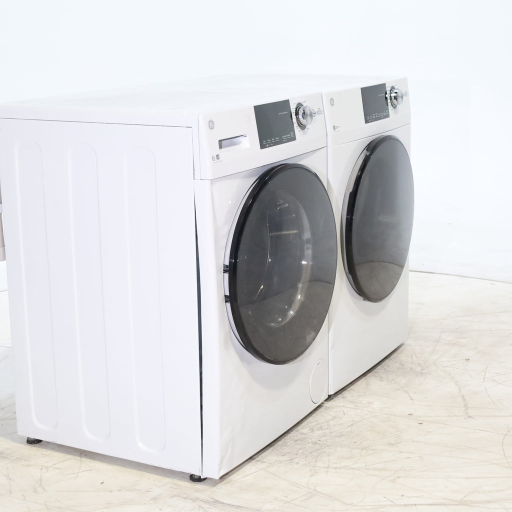 Pictures of Compact 24 in. Wide GE ENERGY STAR 2.4 cu. ft. Front Load Steam Washing Machine with 1400 RPM Spin Speed and Frontload Vented WiFi Capable ENERGY STAR 4.3 cu. ft. Electric Dryer with Stainless Steel Basket - Scratch & Dent - Moderate - Neu Appliance Outlet - Discount Appliance Outlet in Austin, Tx
