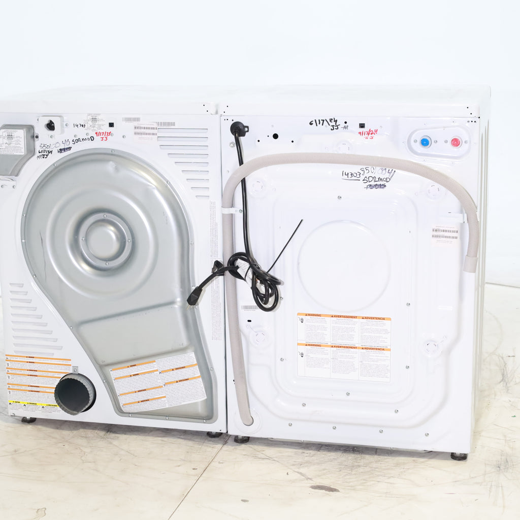 Pictures of Compact 24 in. Wide GE ENERGY STAR 2.4 cu. ft. Front Load Steam Washing Machine with 1400 RPM Spin Speed and Frontload Vented WiFi Capable ENERGY STAR 4.3 cu. ft. Electric Dryer with Stainless Steel Basket - Scratch & Dent - Moderate - Neu Appliance Outlet - Discount Appliance Outlet in Austin, Tx