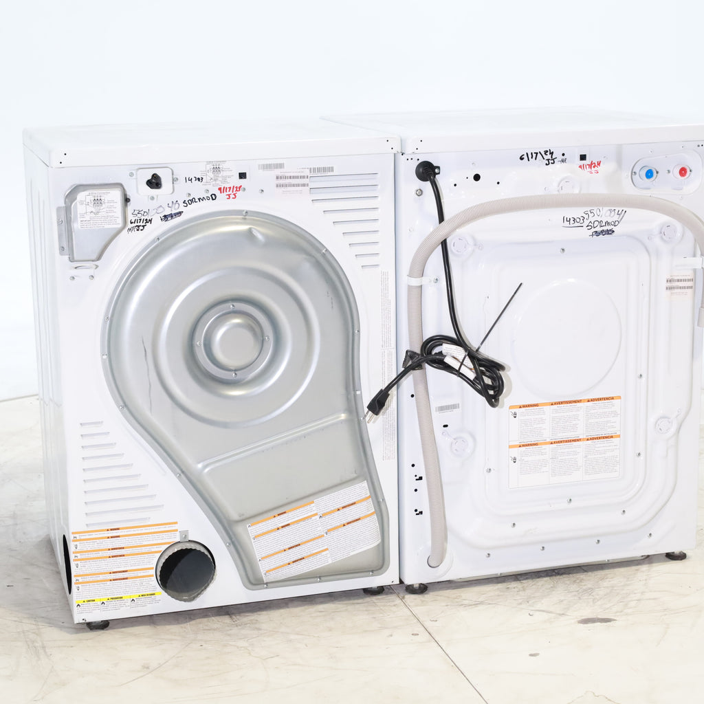 Pictures of Compact 24 in. Wide GE ENERGY STAR 2.4 cu. ft. Front Load Steam Washing Machine with 1400 RPM Spin Speed and Frontload Vented WiFi Capable ENERGY STAR 4.3 cu. ft. Electric Dryer with Stainless Steel Basket - Scratch & Dent - Moderate - Neu Appliance Outlet - Discount Appliance Outlet in Austin, Tx