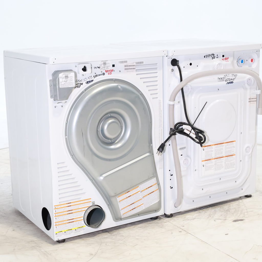 Pictures of Compact 24 in. Wide GE ENERGY STAR 2.4 cu. ft. Front Load Steam Washing Machine with 1400 RPM Spin Speed and Frontload Vented WiFi Capable ENERGY STAR 4.3 cu. ft. Electric Dryer with Stainless Steel Basket - Scratch & Dent - Moderate - Neu Appliance Outlet - Discount Appliance Outlet in Austin, Tx