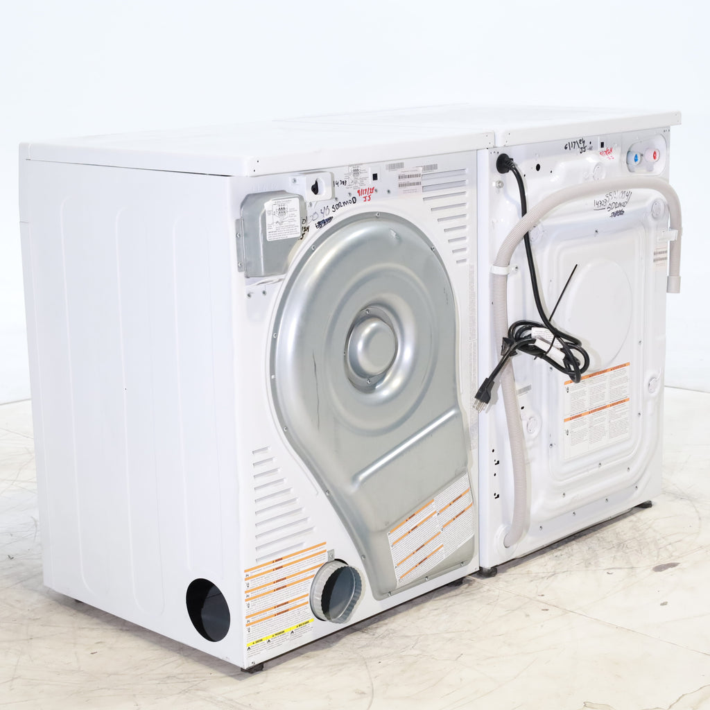 Pictures of Compact 24 in. Wide GE ENERGY STAR 2.4 cu. ft. Front Load Steam Washing Machine with 1400 RPM Spin Speed and Frontload Vented WiFi Capable ENERGY STAR 4.3 cu. ft. Electric Dryer with Stainless Steel Basket - Scratch & Dent - Moderate - Neu Appliance Outlet - Discount Appliance Outlet in Austin, Tx