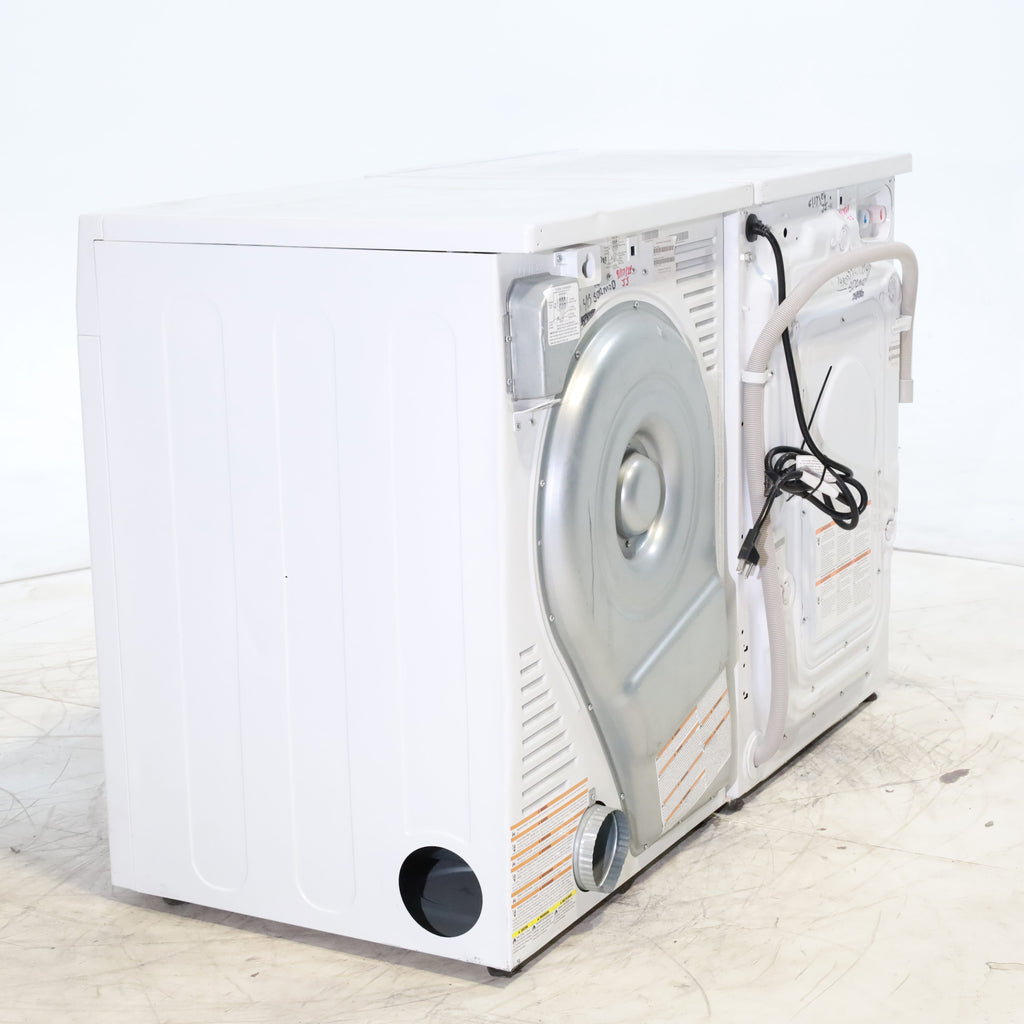 Pictures of Compact 24 in. Wide GE ENERGY STAR 2.4 cu. ft. Front Load Steam Washing Machine with 1400 RPM Spin Speed and Frontload Vented WiFi Capable ENERGY STAR 4.3 cu. ft. Electric Dryer with Stainless Steel Basket - Scratch & Dent - Moderate - Neu Appliance Outlet - Discount Appliance Outlet in Austin, Tx