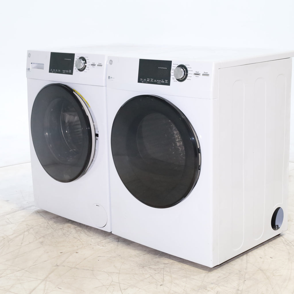 Pictures of Compact 24 in. Wide GE ENERGY STAR 2.4 cu. ft. Front Load Steam Washing Machine with 1400 RPM Spin Speed and Frontload Vented WiFi Capable ENERGY STAR 4.3 cu. ft. Electric Dryer with Stainless Steel Basket - Scratch & Dent - Moderate - Neu Appliance Outlet - Discount Appliance Outlet in Austin, Tx
