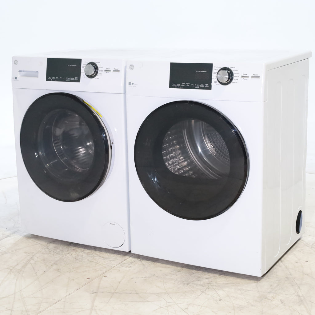 Pictures of Compact 24 in. Wide GE ENERGY STAR 2.4 cu. ft. Front Load Steam Washing Machine with 1400 RPM Spin Speed and Frontload Vented WiFi Capable ENERGY STAR 4.3 cu. ft. Electric Dryer with Stainless Steel Basket - Scratch & Dent - Moderate - Neu Appliance Outlet - Discount Appliance Outlet in Austin, Tx