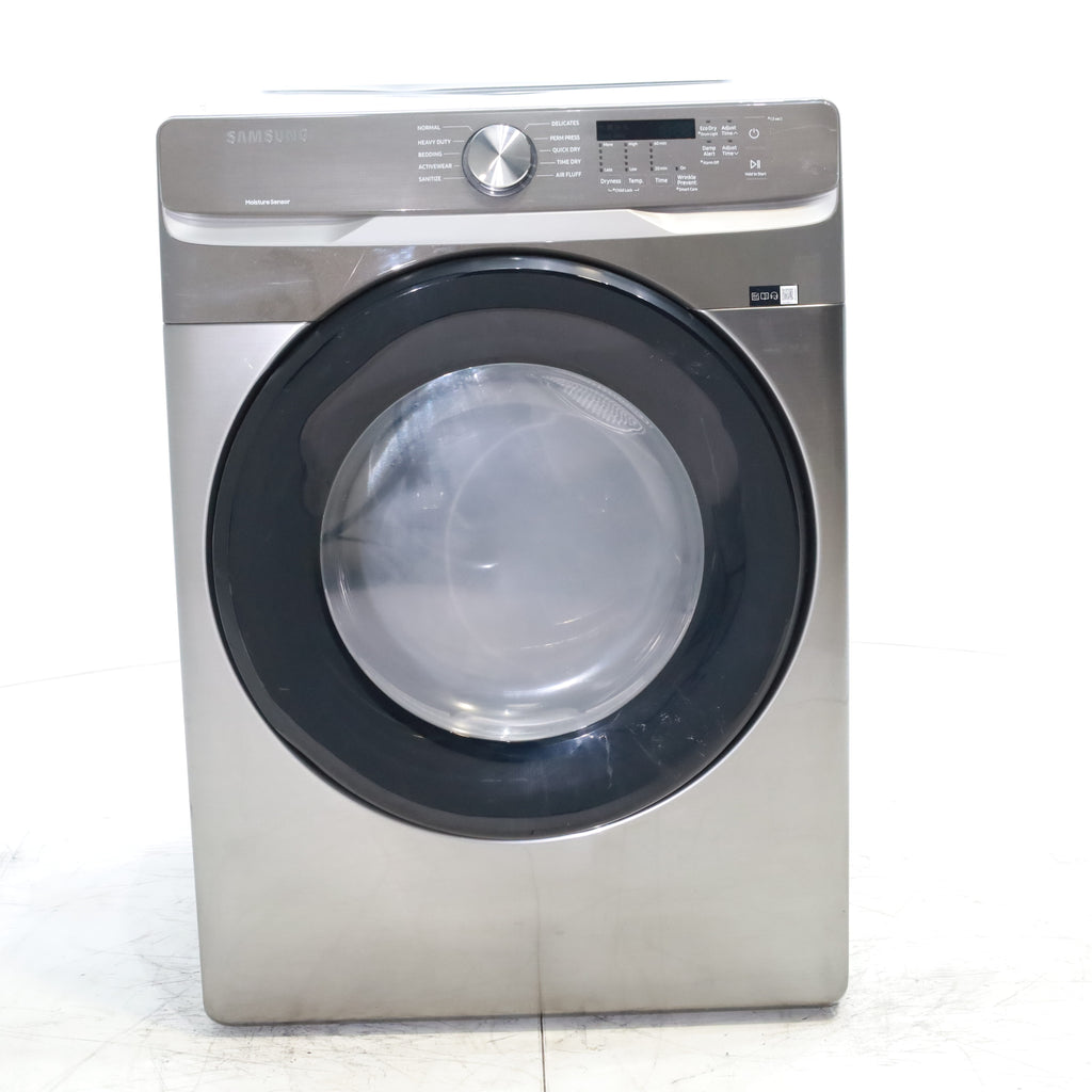 Pictures of Platinum Samsung 7.5 cu. ft. Frontload Electric Dryer with Sensor Dry - Scratch & Dent - Major - Neu Appliance Outlet - Discount Appliance Outlet in Austin, Tx