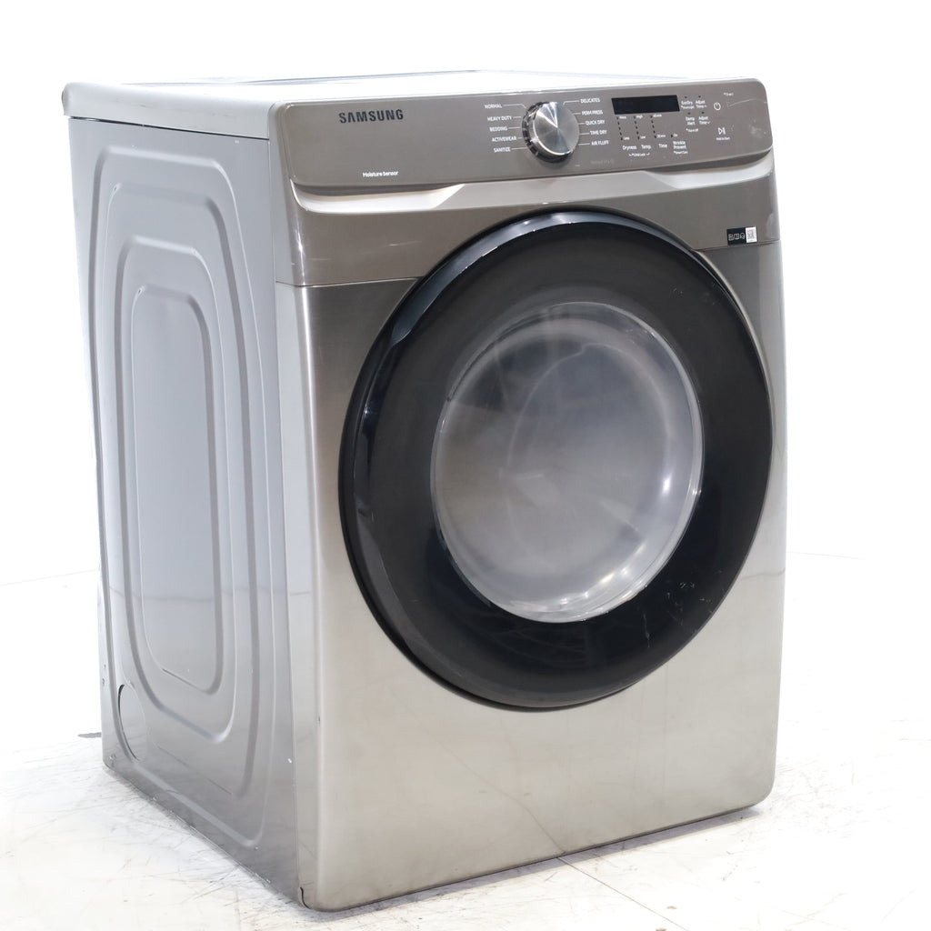 Pictures of Platinum Samsung 7.5 cu. ft. Frontload Electric Dryer with Sensor Dry - Scratch & Dent - Major - Neu Appliance Outlet - Discount Appliance Outlet in Austin, Tx