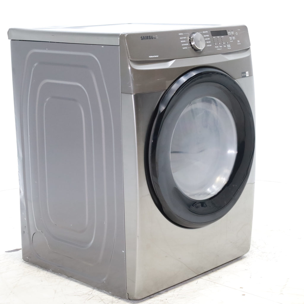 Pictures of Platinum Samsung 7.5 cu. ft. Frontload Electric Dryer with Sensor Dry - Scratch & Dent - Major - Neu Appliance Outlet - Discount Appliance Outlet in Austin, Tx