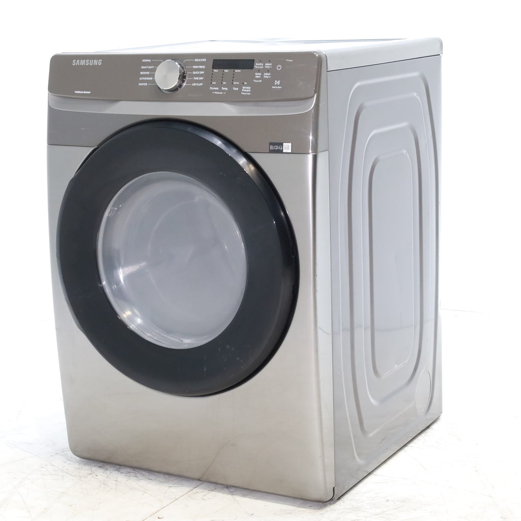 Pictures of Platinum Samsung 7.5 cu. ft. Frontload Electric Dryer with Sensor Dry - Scratch & Dent - Major - Neu Appliance Outlet - Discount Appliance Outlet in Austin, Tx