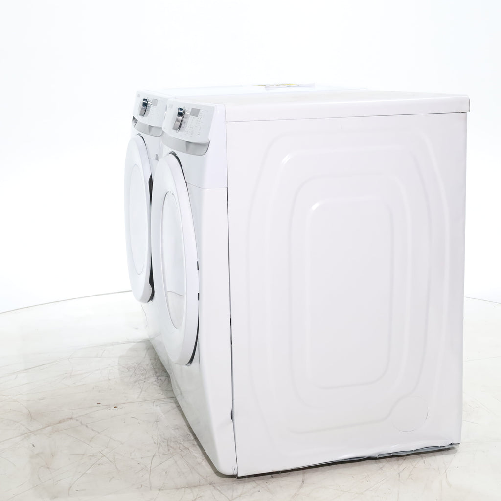 Pictures of ENERGY STAR Samsung 4.5 cu. ft. Front Load Washer with Vibration Reduction and Samsung 7.5 cu. ft. Front Load Electric Dryer with Sensor Dry and Interior Drum Light- Scratch & Dent - Moderate | Major - Neu Appliance Outlet - Discount Appliance Outlet in Austin, Tx