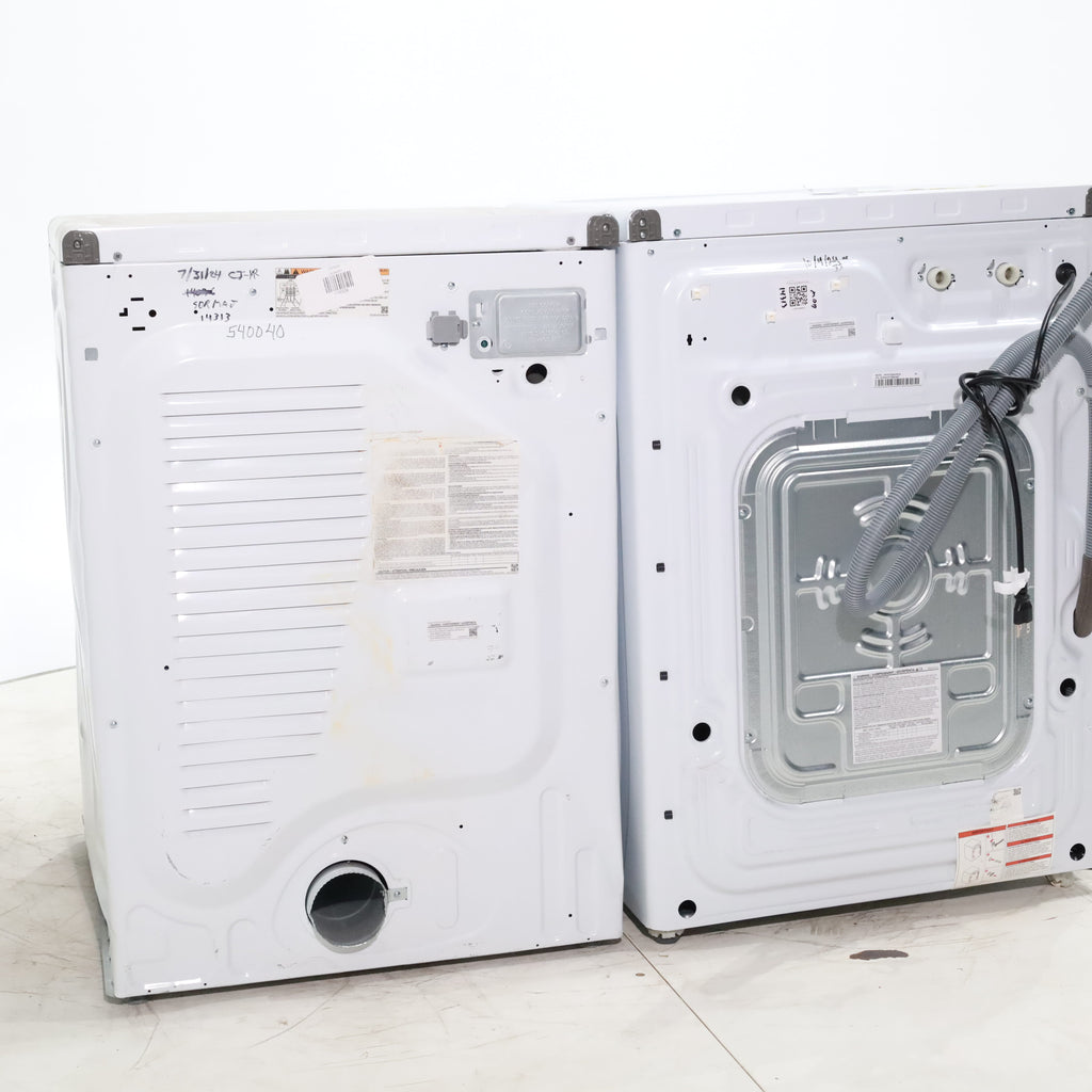 Pictures of ENERGY STAR Samsung 4.5 cu. ft. Front Load Washer with Vibration Reduction and Samsung 7.5 cu. ft. Front Load Electric Dryer with Sensor Dry and Interior Drum Light- Scratch & Dent - Moderate | Major - Neu Appliance Outlet - Discount Appliance Outlet in Austin, Tx