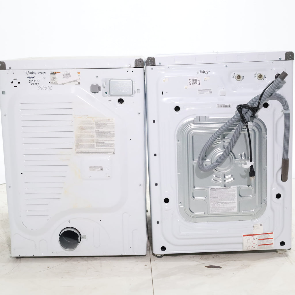 Pictures of ENERGY STAR Samsung 4.5 cu. ft. Front Load Washer with Vibration Reduction and Samsung 7.5 cu. ft. Front Load Electric Dryer with Sensor Dry and Interior Drum Light- Scratch & Dent - Moderate | Major - Neu Appliance Outlet - Discount Appliance Outlet in Austin, Tx