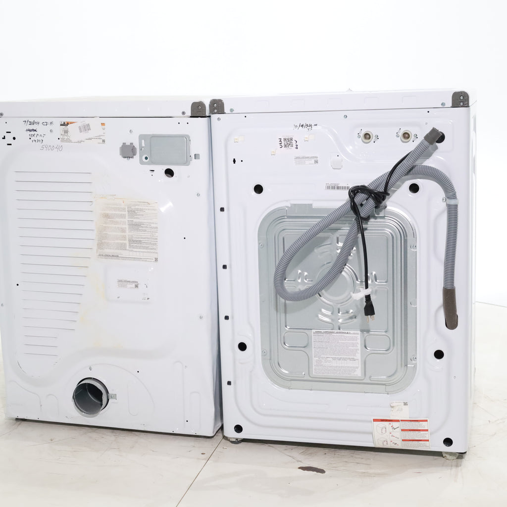 Pictures of ENERGY STAR Samsung 4.5 cu. ft. Front Load Washer with Vibration Reduction and Samsung 7.5 cu. ft. Front Load Electric Dryer with Sensor Dry and Interior Drum Light- Scratch & Dent - Moderate | Major - Neu Appliance Outlet - Discount Appliance Outlet in Austin, Tx