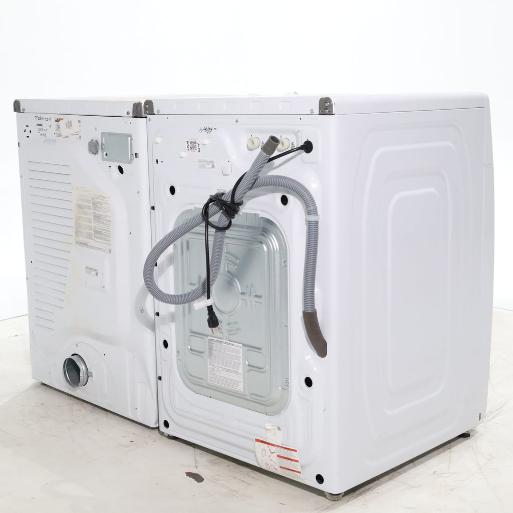 Pictures of ENERGY STAR Samsung 4.5 cu. ft. Front Load Washer with Vibration Reduction and Samsung 7.5 cu. ft. Front Load Electric Dryer with Sensor Dry and Interior Drum Light- Scratch & Dent - Moderate | Major - Neu Appliance Outlet - Discount Appliance Outlet in Austin, Tx