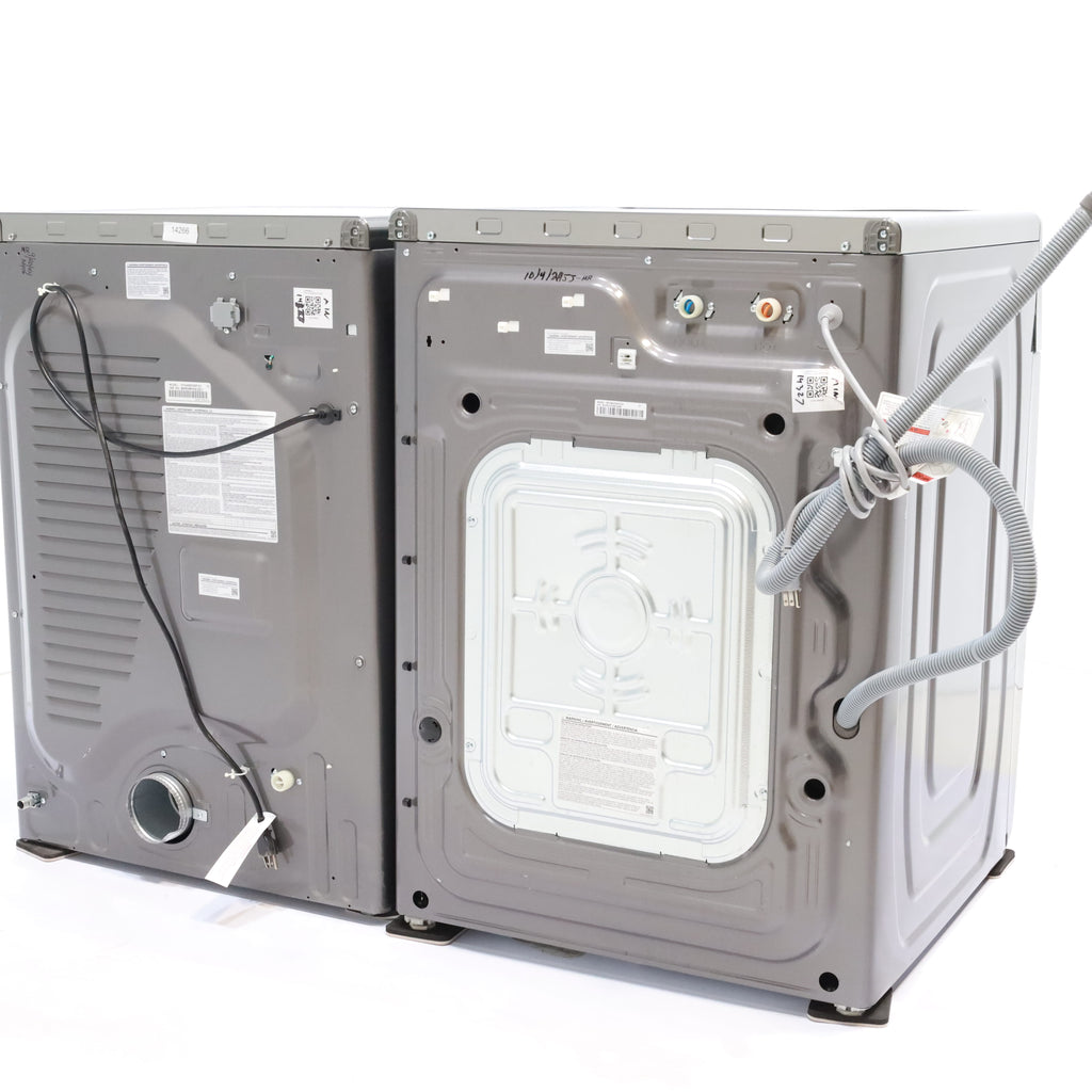 Pictures of Platinum ENERGY STAR Samsung 4.5 cu. ft. Front Load Washer with WiFi Connectivity and Platinum Samsung 7.5 cu. ft. Front Load Gas Dryer with Steam  - Scratch and Dent - Minor - Neu Appliance Outlet - Discount Appliance Outlet in Austin, Tx