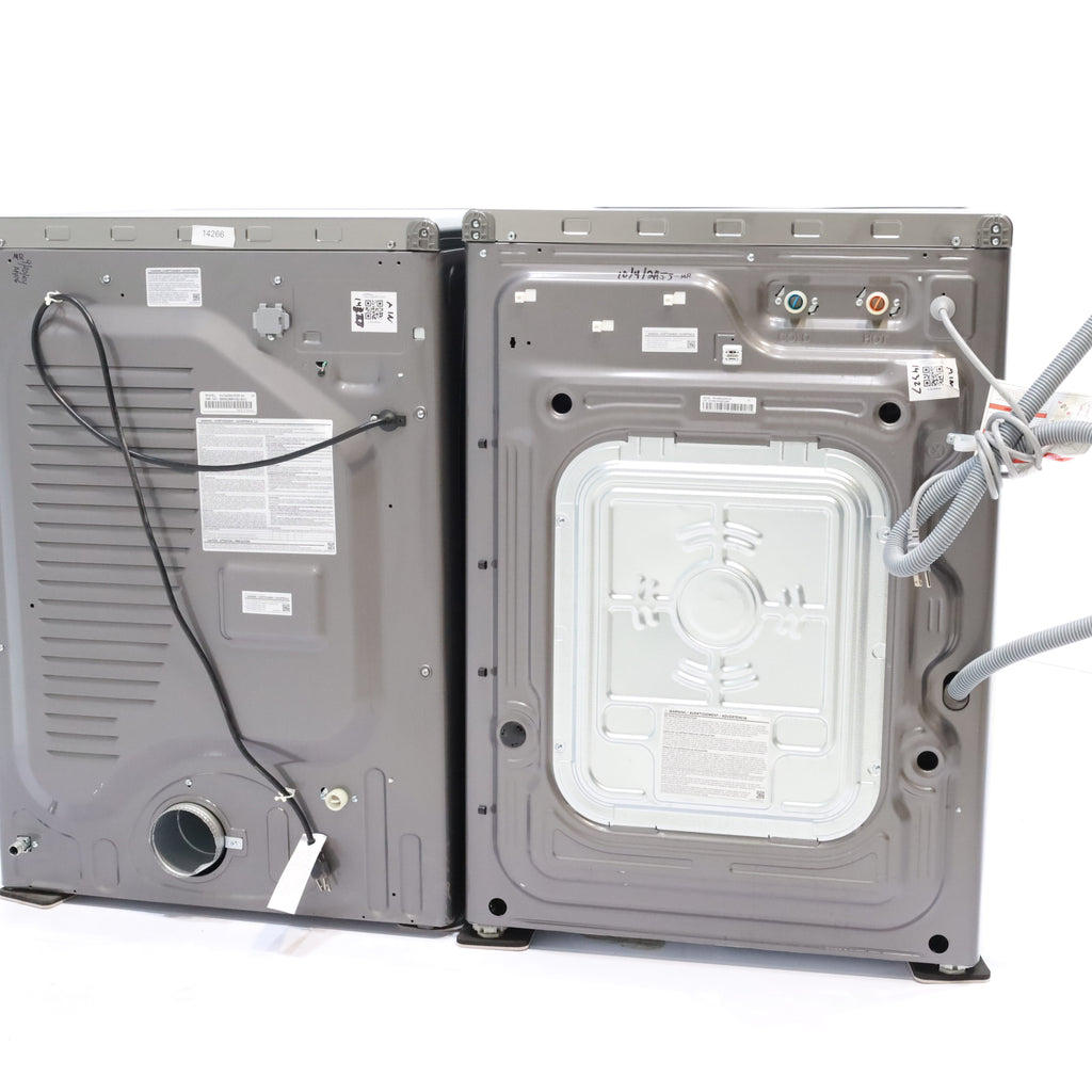 Pictures of Platinum ENERGY STAR Samsung 4.5 cu. ft. Front Load Washer with WiFi Connectivity and Platinum Samsung 7.5 cu. ft. Front Load Gas Dryer with Steam  - Scratch and Dent - Minor - Neu Appliance Outlet - Discount Appliance Outlet in Austin, Tx