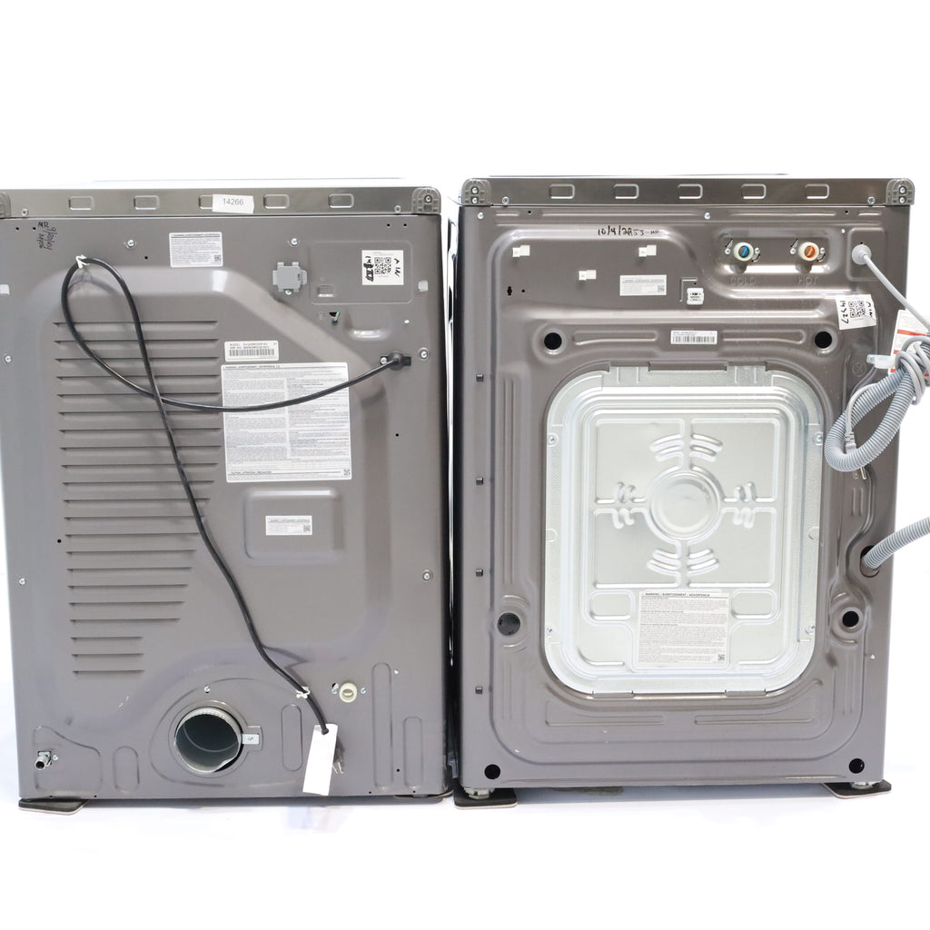 Pictures of Platinum ENERGY STAR Samsung 4.5 cu. ft. Front Load Washer with WiFi Connectivity and Platinum Samsung 7.5 cu. ft. Front Load Gas Dryer with Steam  - Scratch and Dent - Minor - Neu Appliance Outlet - Discount Appliance Outlet in Austin, Tx