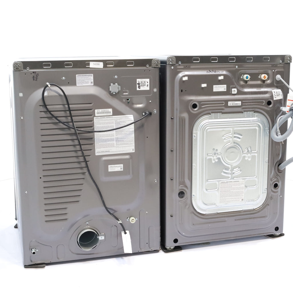 Pictures of Platinum ENERGY STAR Samsung 4.5 cu. ft. Front Load Washer with WiFi Connectivity and Platinum Samsung 7.5 cu. ft. Front Load Gas Dryer with Steam  - Scratch and Dent - Minor - Neu Appliance Outlet - Discount Appliance Outlet in Austin, Tx