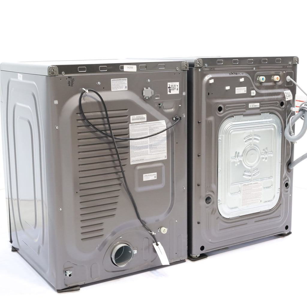 Pictures of Platinum ENERGY STAR Samsung 4.5 cu. ft. Front Load Washer with WiFi Connectivity and Platinum Samsung 7.5 cu. ft. Front Load Gas Dryer with Steam  - Scratch and Dent - Minor - Neu Appliance Outlet - Discount Appliance Outlet in Austin, Tx