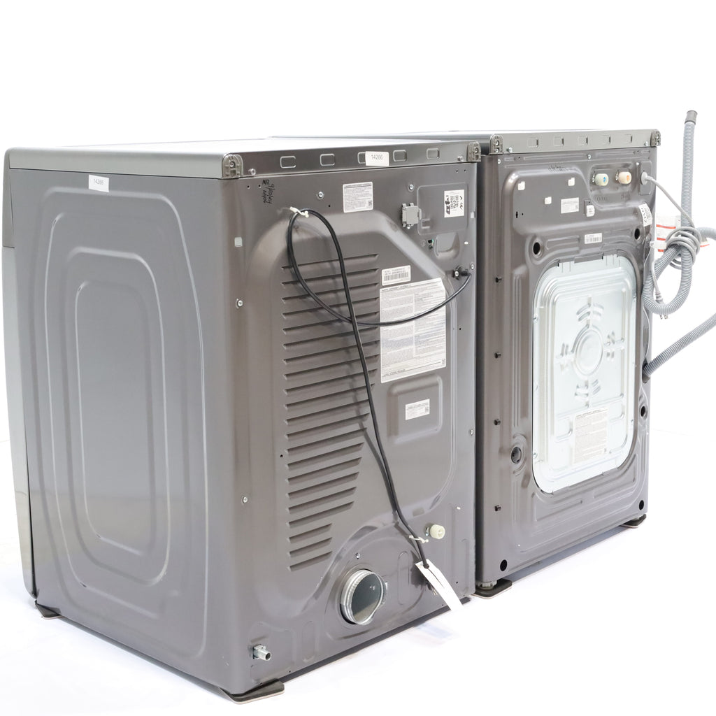 Pictures of Platinum ENERGY STAR Samsung 4.5 cu. ft. Front Load Washer with WiFi Connectivity and Platinum Samsung 7.5 cu. ft. Front Load Gas Dryer with Steam  - Scratch and Dent - Minor - Neu Appliance Outlet - Discount Appliance Outlet in Austin, Tx