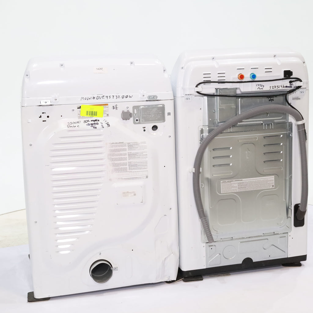 Pictures of Samsung 4.5 cu. ft. Top Load Washer With Vibration Reduction Technology and ENERGY STAR Samsung 7.4 cu. ft. Electric Dryer with Smart Care Technology - Scratch & Dent - Minor - Neu Appliance Outlet - Discount Appliance Outlet in Austin, Tx