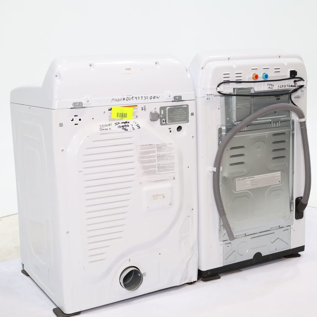 Pictures of Samsung 4.5 cu. ft. Top Load Washer With Vibration Reduction Technology and ENERGY STAR Samsung 7.4 cu. ft. Electric Dryer with Smart Care Technology - Scratch & Dent - Minor - Neu Appliance Outlet - Discount Appliance Outlet in Austin, Tx