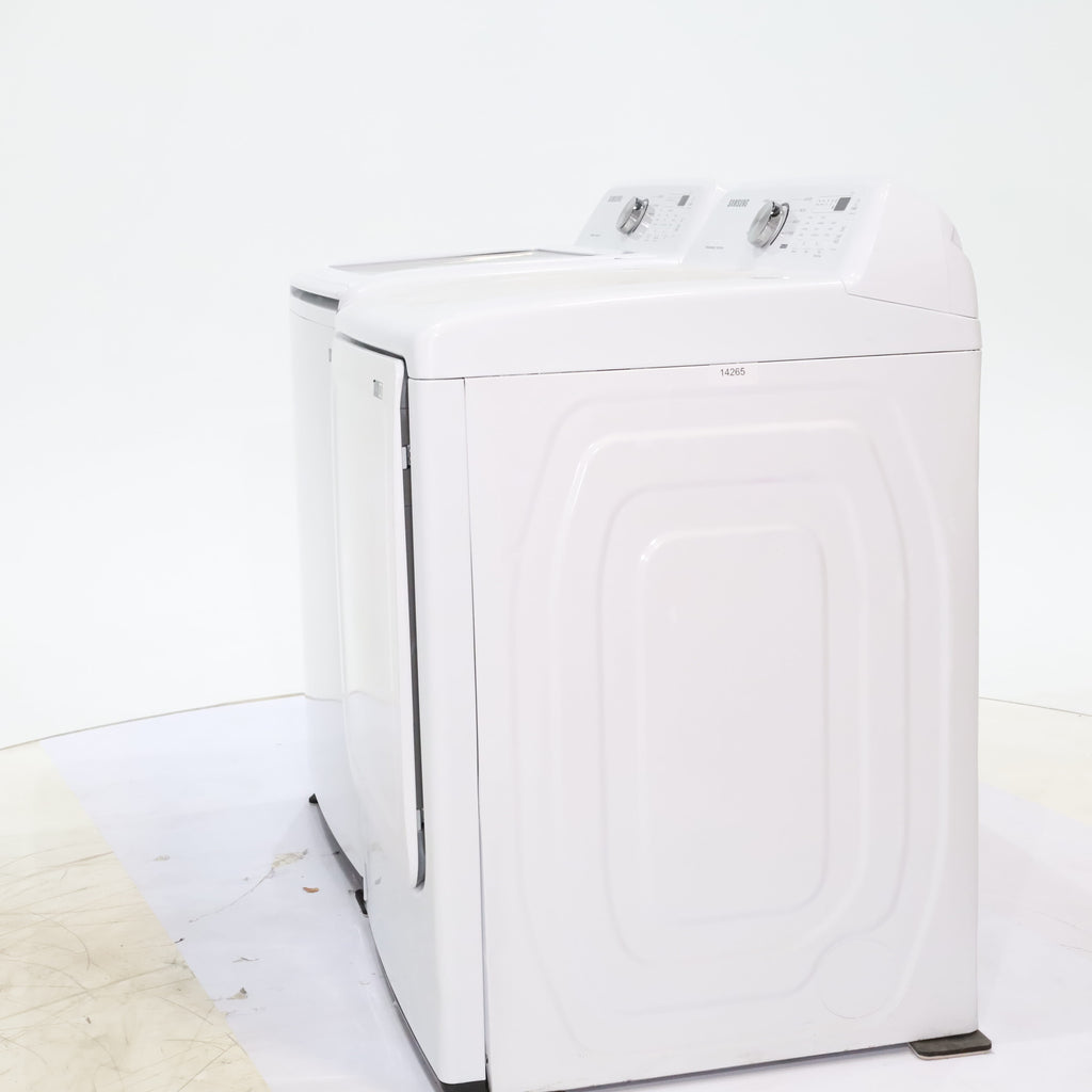 Pictures of Samsung 4.5 cu. ft. Top Load Washer With Vibration Reduction Technology and ENERGY STAR Samsung 7.4 cu. ft. Electric Dryer with Smart Care Technology - Scratch & Dent - Minor - Neu Appliance Outlet - Discount Appliance Outlet in Austin, Tx