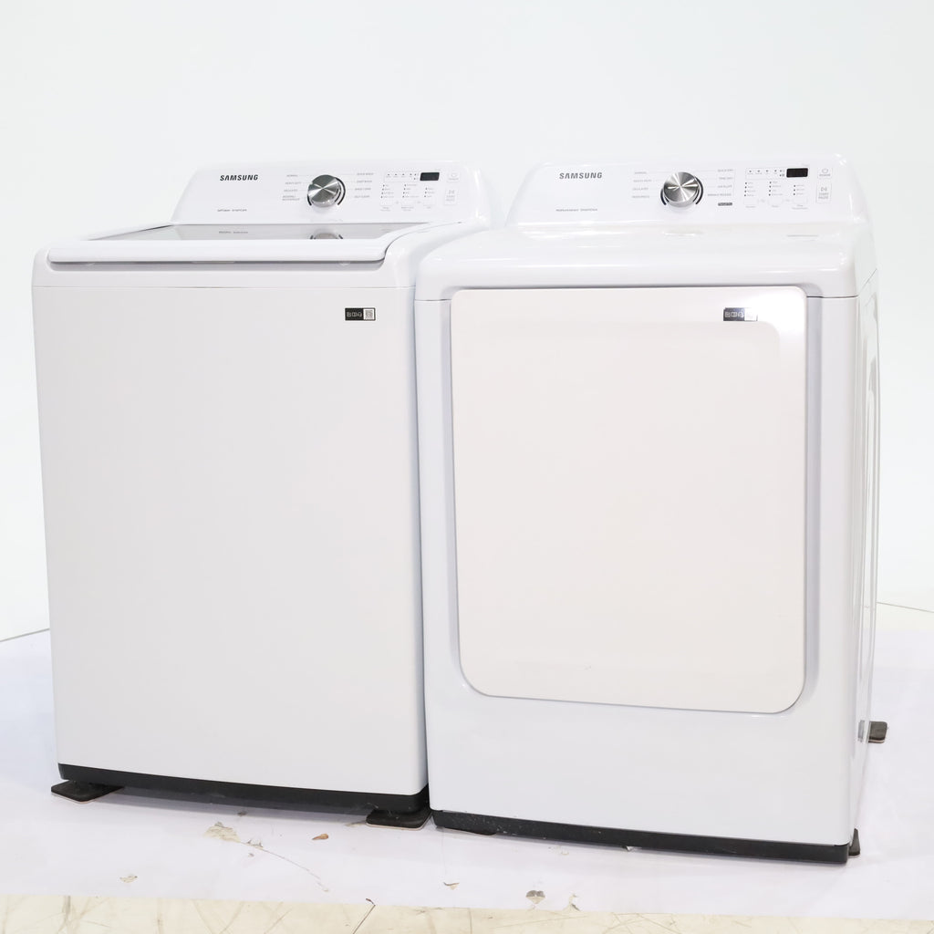 Pictures of Samsung 4.5 cu. ft. Top Load Washer With Vibration Reduction Technology and ENERGY STAR Samsung 7.4 cu. ft. Electric Dryer with Smart Care Technology - Scratch & Dent - Minor - Neu Appliance Outlet - Discount Appliance Outlet in Austin, Tx