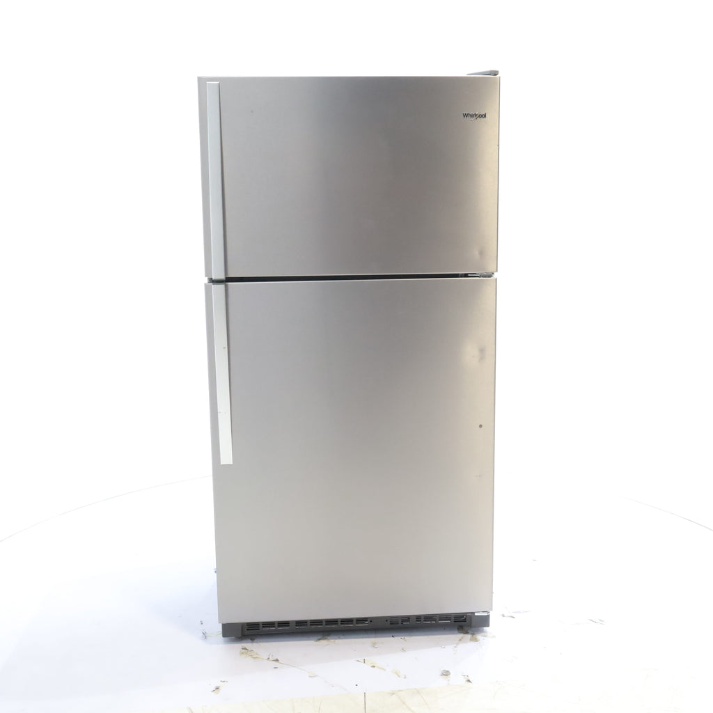 Pictures of 33" Wide Fingerprint-Resistant Stainless Steel Whirlpool 20.5 cu. ft. Top Freezer Refrigerator with Flexi-Slide Bin - Scratch & Dent - Minor - Neu Appliance Outlet - Discount Appliance Outlet in Austin, Tx