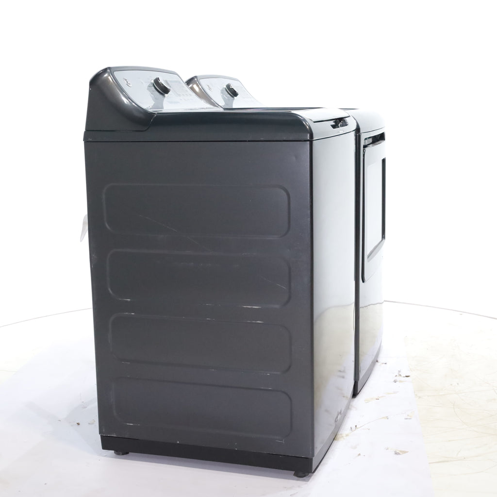 Pictures of Diamond Gray ENERGY STAR GE 5.0 cu. ft. Top Load Washing Machine with Water Station and ENERGY STAR GE 7.4 cu. ft. Steam Electric Dryer with My Cycle - Certified Refurbished - Neu Appliance Outlet - Discount Appliance Outlet in Austin, Tx
