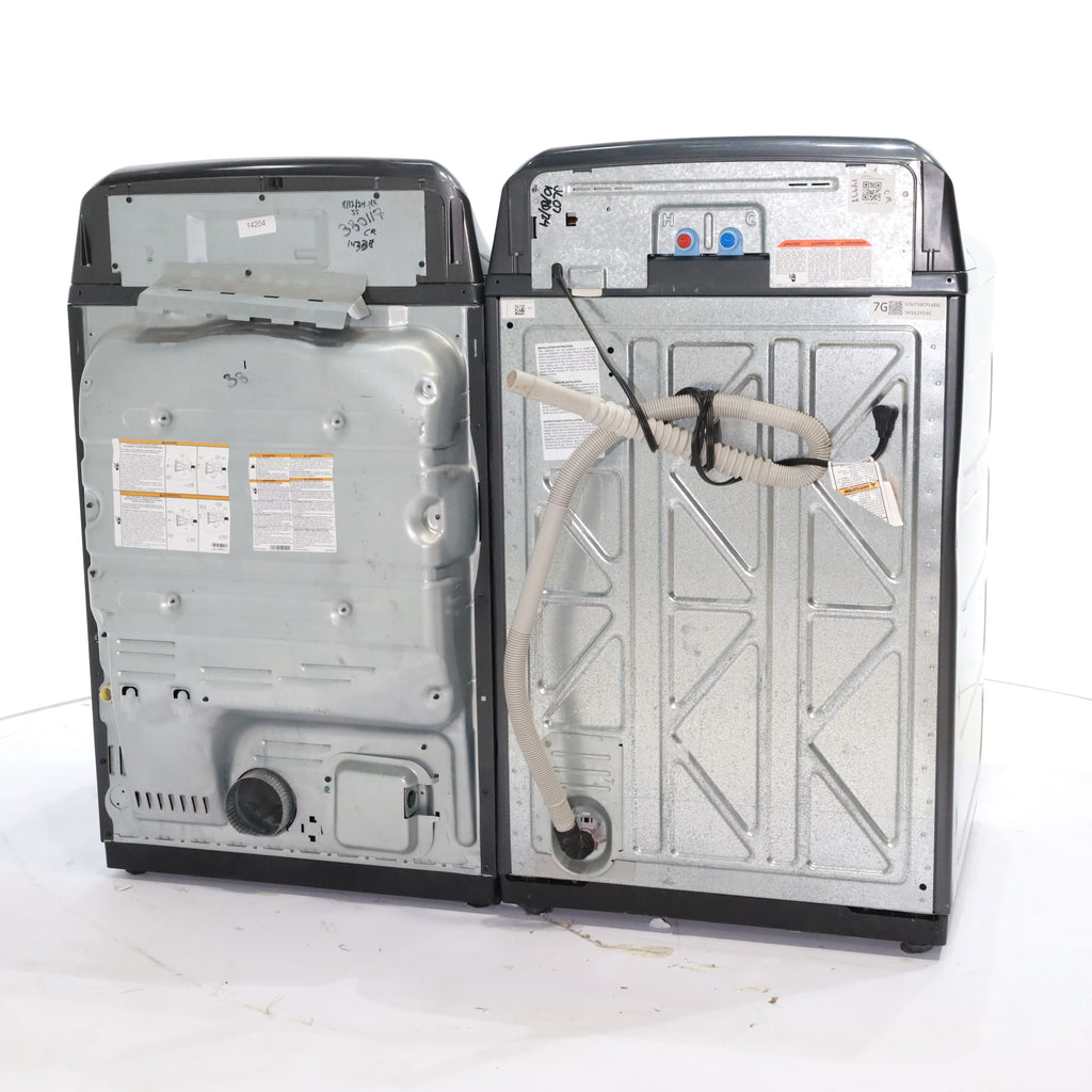 Pictures of Diamond Gray ENERGY STAR GE 5.0 cu. ft. Top Load Washing Machine with Water Station and ENERGY STAR GE 7.4 cu. ft. Steam Electric Dryer with My Cycle - Certified Refurbished - Neu Appliance Outlet - Discount Appliance Outlet in Austin, Tx