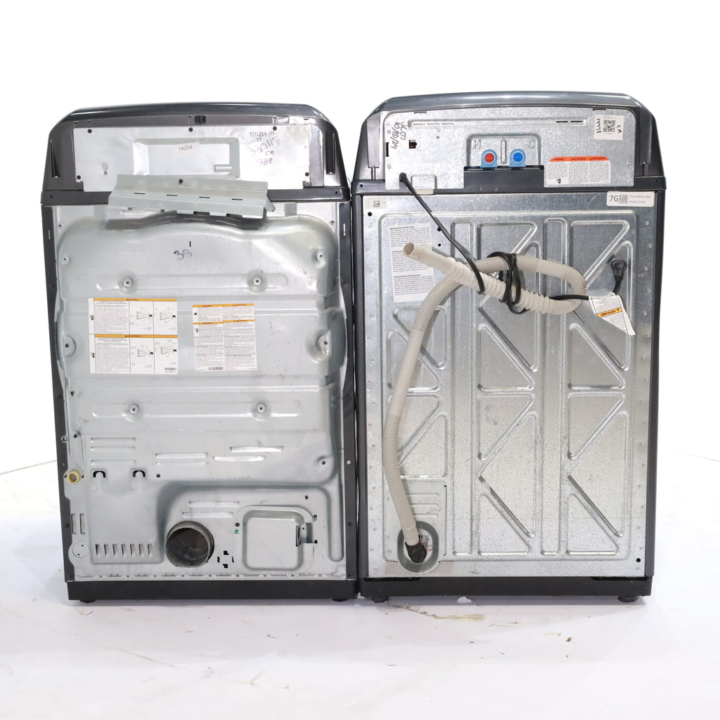 Pictures of Diamond Gray ENERGY STAR GE 5.0 cu. ft. Top Load Washing Machine with Water Station and ENERGY STAR GE 7.4 cu. ft. Steam Electric Dryer with My Cycle - Certified Refurbished - Neu Appliance Outlet - Discount Appliance Outlet in Austin, Tx