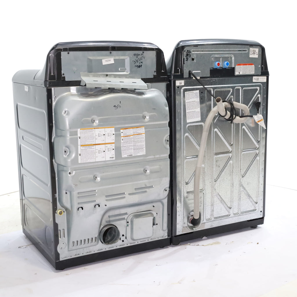 Pictures of Diamond Gray ENERGY STAR GE 5.0 cu. ft. Top Load Washing Machine with Water Station and ENERGY STAR GE 7.4 cu. ft. Steam Electric Dryer with My Cycle - Certified Refurbished - Neu Appliance Outlet - Discount Appliance Outlet in Austin, Tx