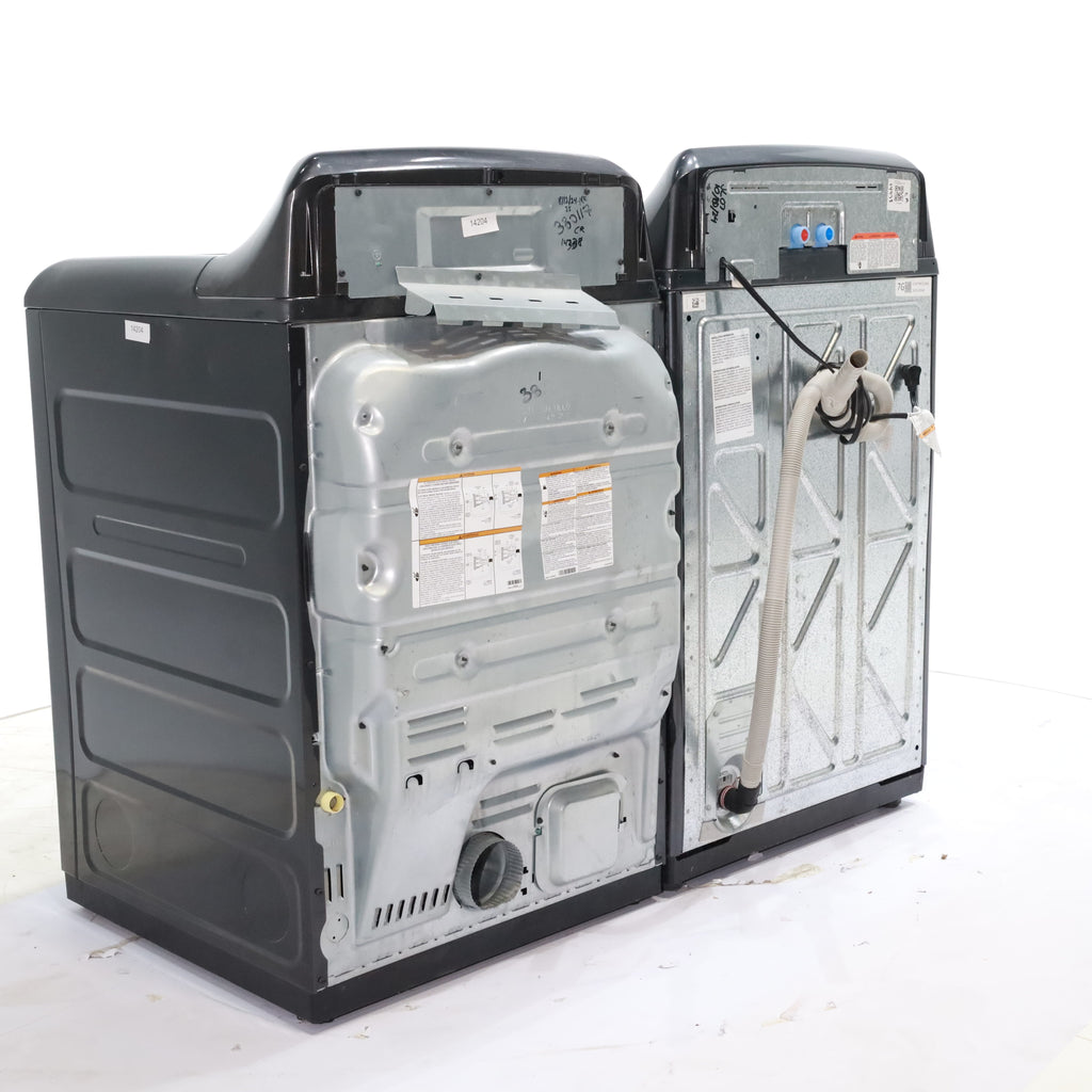 Pictures of Diamond Gray ENERGY STAR GE 5.0 cu. ft. Top Load Washing Machine with Water Station and ENERGY STAR GE 7.4 cu. ft. Steam Electric Dryer with My Cycle - Certified Refurbished - Neu Appliance Outlet - Discount Appliance Outlet in Austin, Tx